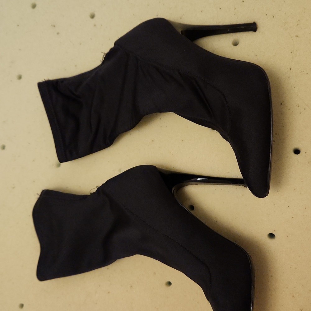 Black sock boot heels